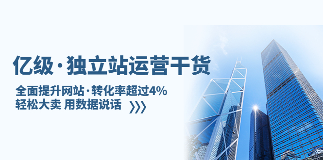 亿级·独立站运营干货：全面提升网站·转化率超过4%，轻松大卖 用数据说话-氕氕