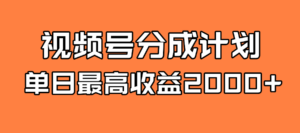 全新蓝海 视频号掘金计划 日入2000+-氕氕