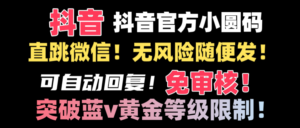 抖音二维码直跳微信技术！站内随便发不违规！！-氕氕
