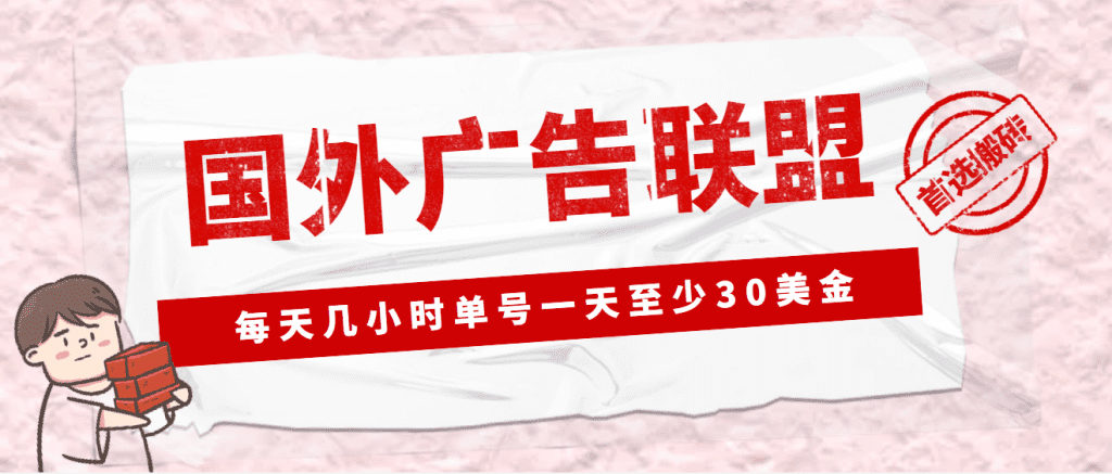 外面收费1980最新国外LEAD广告联盟搬砖项目，单号一天至少30美金(详细教程)-氕氕