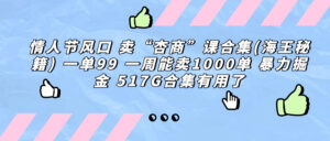 情人节风口 卖“杏商”课合集(海王秘籍) 一单99 一周能卖1000单 暴…-氕氕