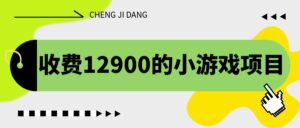 收费12900的小游戏项目，单机收益30+，独家养号方法-氕氕