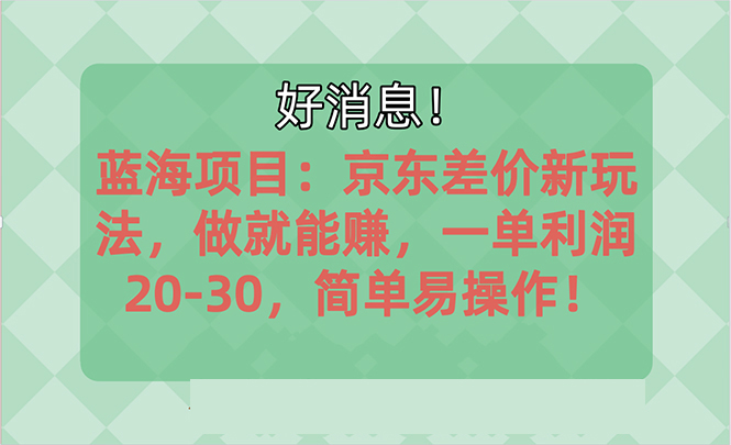 越早知道越能赚到钱的蓝海项目：京东大平台操作，一单利润20-30，简单易操作-氕氕