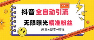 【最新技术】抖音全自动暴力引流全行业精准粉技术【脚本+教程】-氕氕