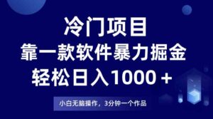 （9791期）冷门项目，靠一款软件暴力掘金日入1000＋，小白轻松上手第二天见收益-氕氕