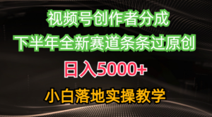 （10294期）视频号创作者分成最新玩法，日入5000+  下半年全新赛道条条过原创，小…-氕氕
