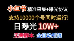 价值10万！小红书自动精准采集＋日曝光10w＋-氕氕