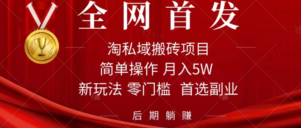 淘私域搬砖项目，利用信息差月入5W，每天无脑操作1小时，后期躺赚-氕氕
