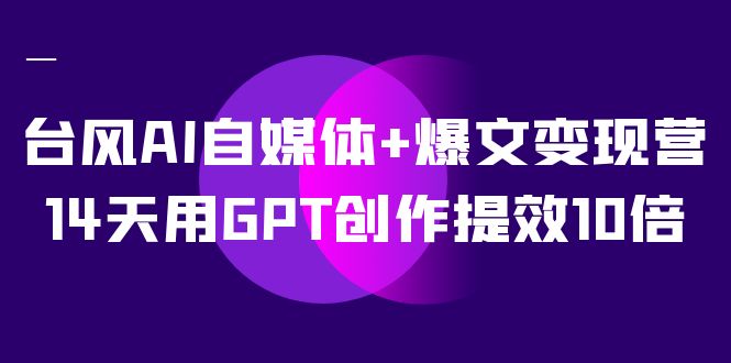 台风AI自媒体+爆文变现营，14天用GPT创作提效10倍（12节课）-氕氕