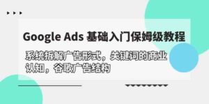 （10018期）Google Ads 基础入门，系统拆解广告形式/关键词的商业认知/谷歌广告结构-氕氕