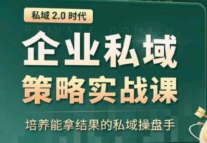 私域2.0：企业私域策略实战课，培养能拿结果的私域操盘手-氕氕