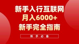 （10058期）互联网新手月入6000+完全指南 十年创业老兵用心之作，帮助小白快速入门-氕氕
