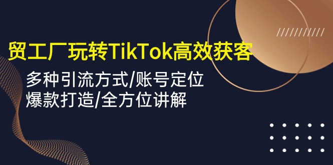 外贸工厂玩转TikTok高效获客，多种引流方式/账号定位/爆款打造/全方位讲解-氕氕