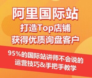 【阿里国际站】打造Top店铺&获得优质询盘客户，​95%的国际站讲师不会说的运营技巧-氕氕