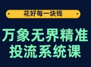 万象无界精准投流系统课，从关键词到推荐，从万象台到达摩盘，从底层原理到实操步骤-氕氕