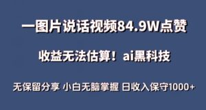 一图片说话视频84.9W点赞，收益无法估算，ai赛道蓝海项目，小白无脑掌握日收入保守1000+-氕氕