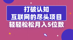 打破认知，互联网的尽头项目，轻轻松松月入5位教-氕氕